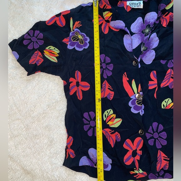 Chico’s Design Floral Purple and‎ Red Button Down Shirt - Picture 5 of 6